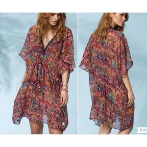 Odd Molly Mystic Journey Beach Dress Cover Up One Size Resortwear Tropical Flowy